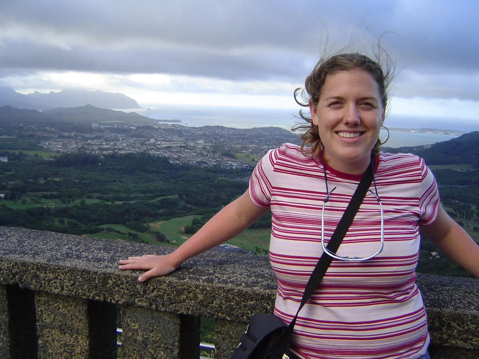 Kate at a scenic overlook in Hawaii